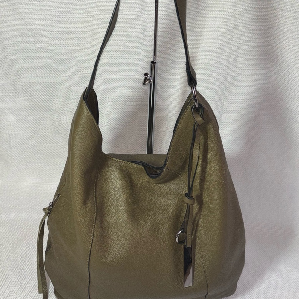 Vince Camuto Leather Hobo Shoulder Bag Olive Green